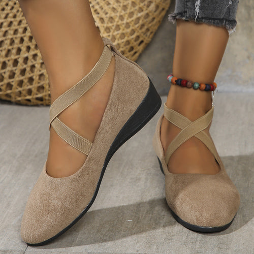 Ballerines À Talons Compensés Fermées