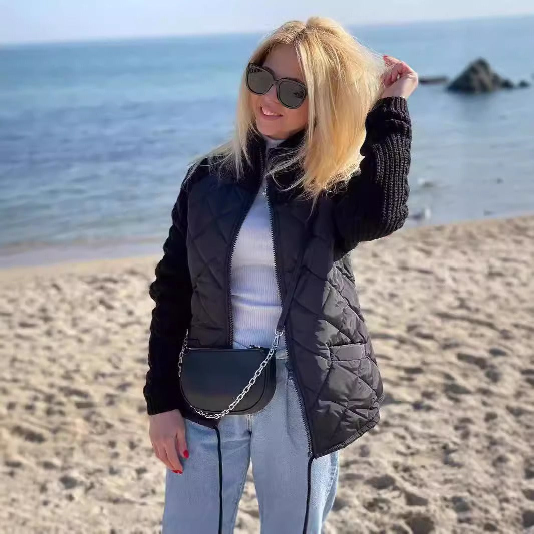 Veste d’Hiver Femme Matelassée à Col Montant – Élégante & Pratique