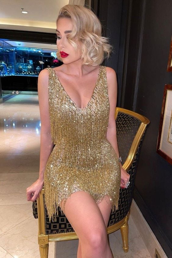 Robe De Soirée Élégante À franges