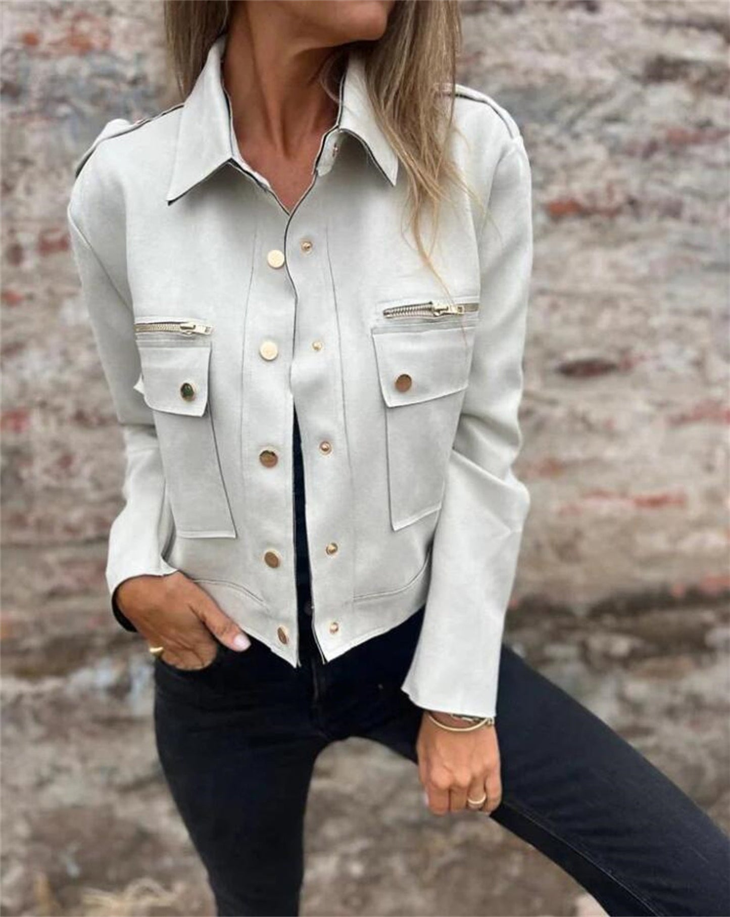 Vestes Revers avec  Manches Longues