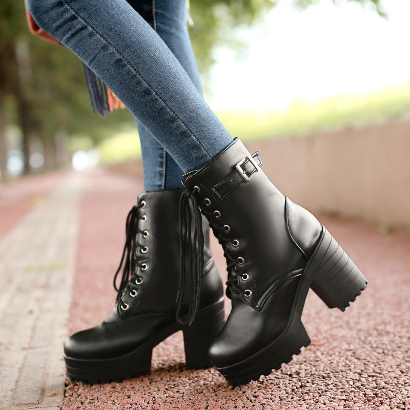 Bottines Martin Femme à Talon Épais – Confort, Style