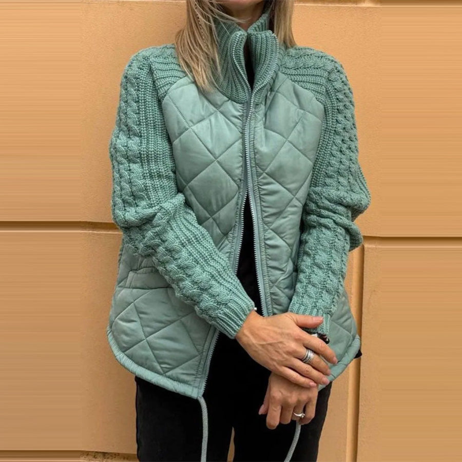 Veste d’Hiver Femme Matelassée à Col Montant – Élégante & Pratique
