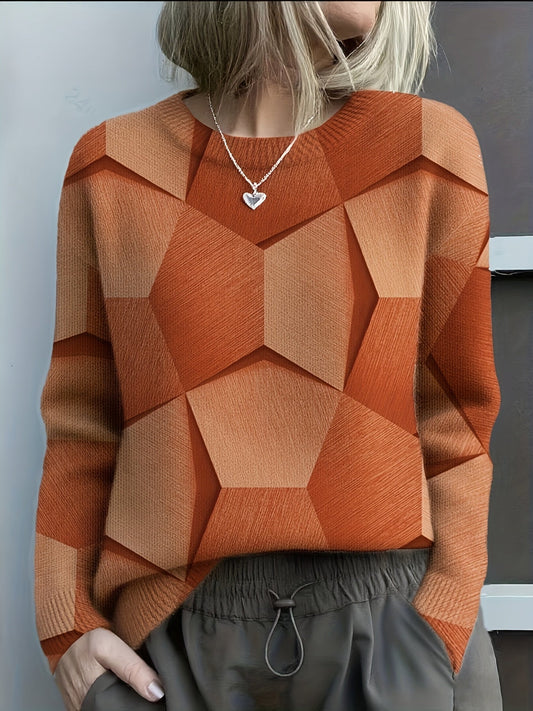 Pull Tricoté En Coton À Imprimé 3D