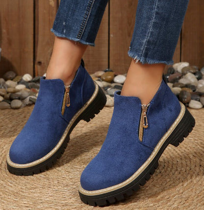 Bottines Plates Zippées