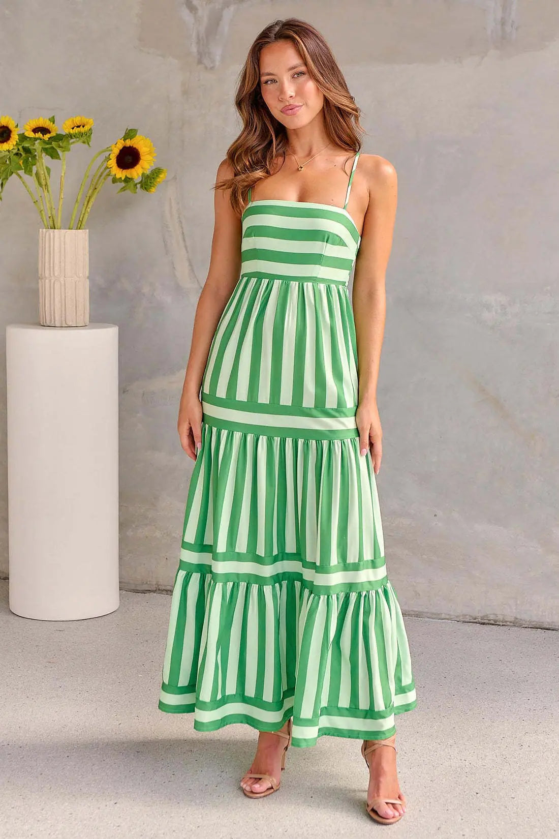 Robe Longue & Légère À Rayures