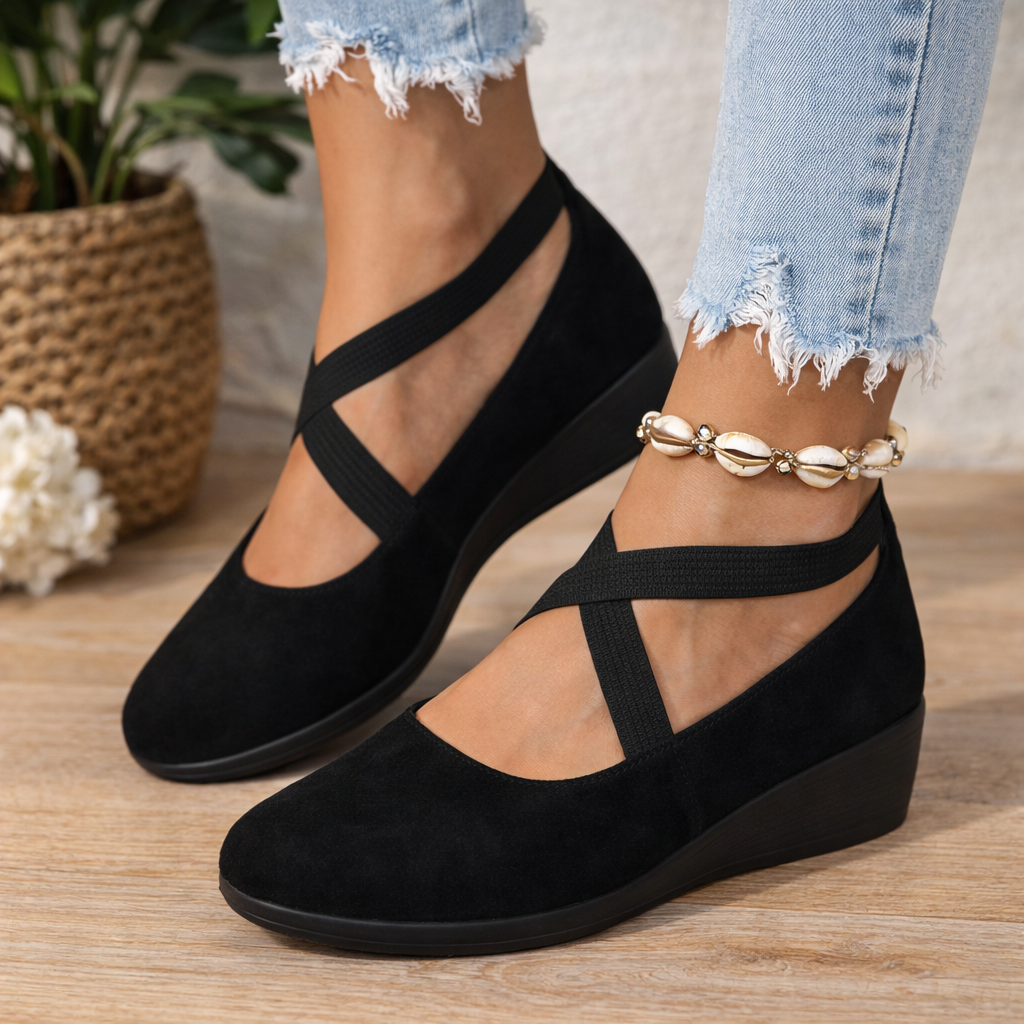 Ballerines À Talons Compensés Fermées
