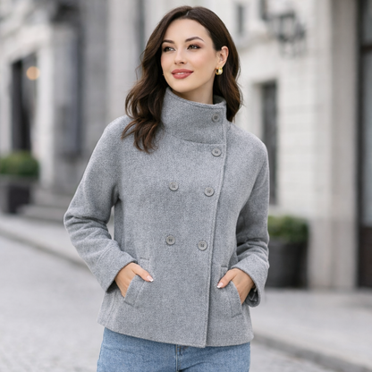 Veste Haut ample en maille à col montant et boutons