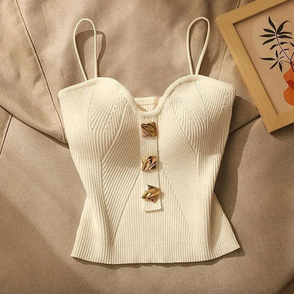 Crop Top Attirant En Tricot