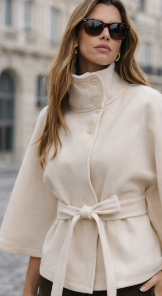 Veste Trench Femme – Col Montant & Coupe Élégante