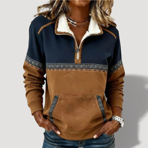 Pull Anyla Demi zippé Côtelé