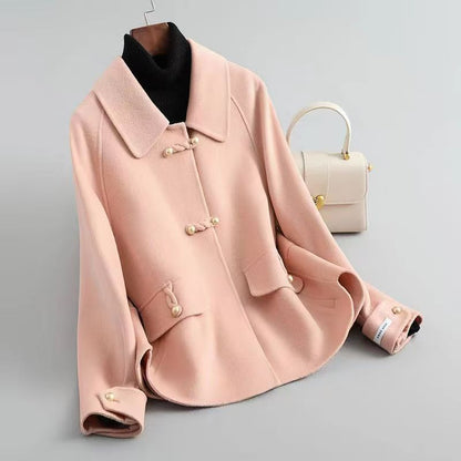 Manteau neuf en laine double face épais pour femmes