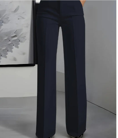 Women's White Minimalist Pants Made Of Polyester