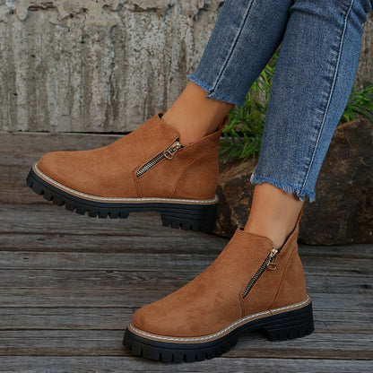 Bottines Plates Zippées