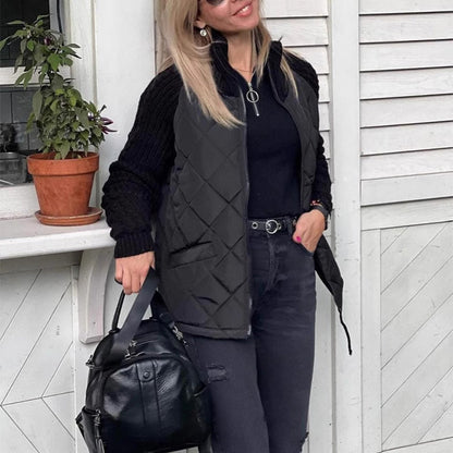 Veste d’Hiver Femme Matelassée à Col Montant – Élégante & Pratique