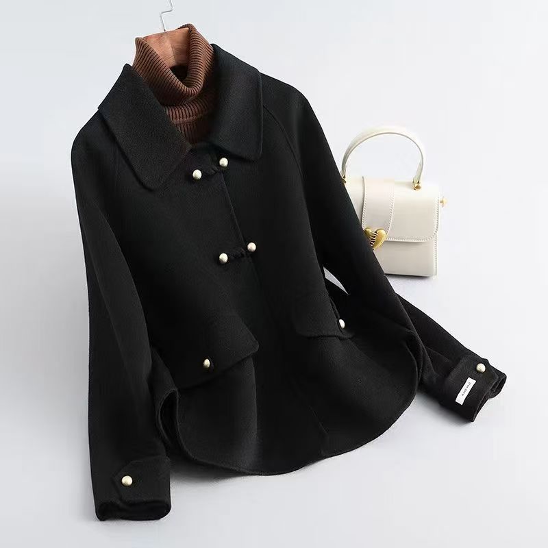 Manteau neuf en laine double face épais pour femmes