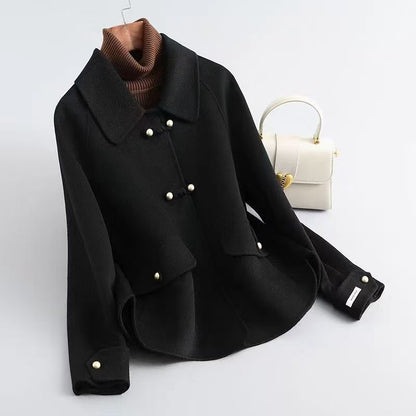 Manteau neuf en laine double face épais pour femmes