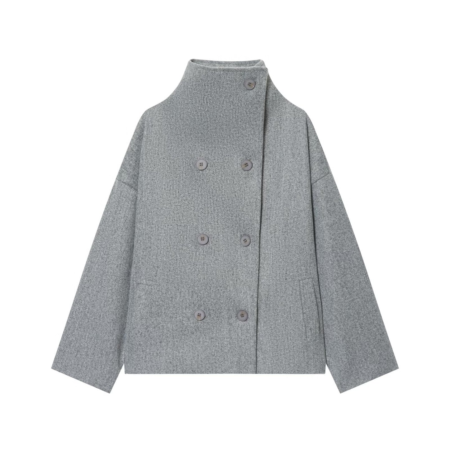 Veste Haut ample en maille à col montant et boutons