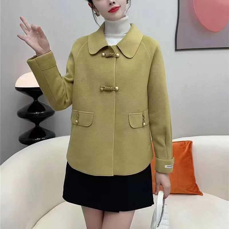 Manteau neuf en laine double face épais pour femmes