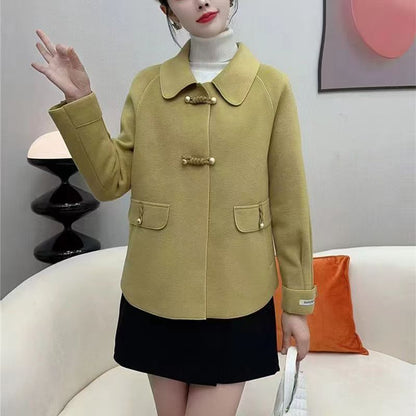 Manteau neuf en laine double face épais pour femmes