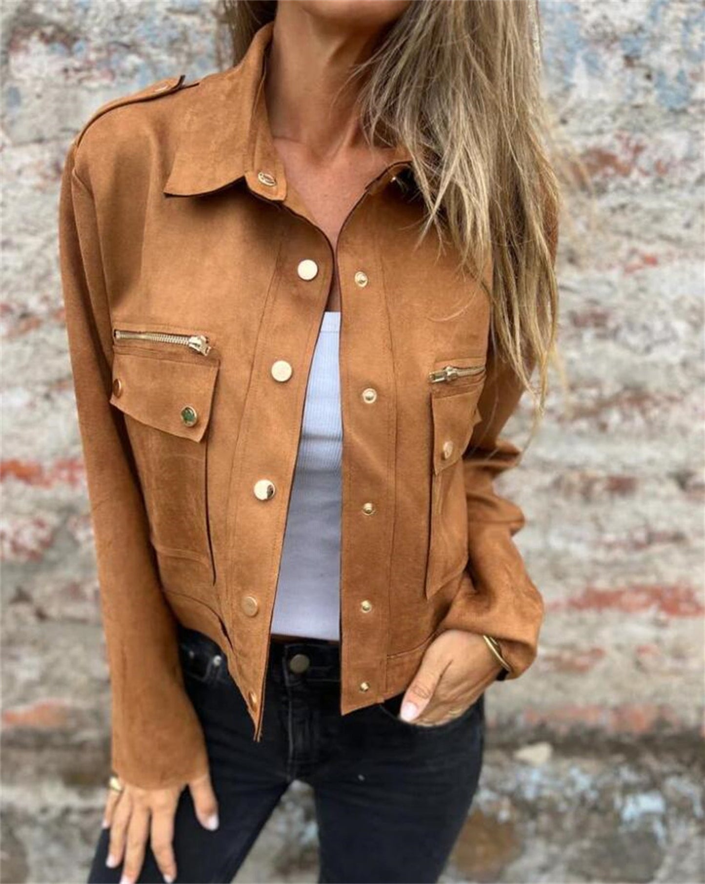 Vestes Revers avec  Manches Longues