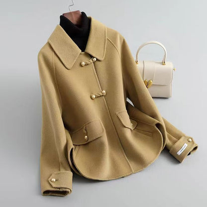 Manteau neuf en laine double face épais pour femmes