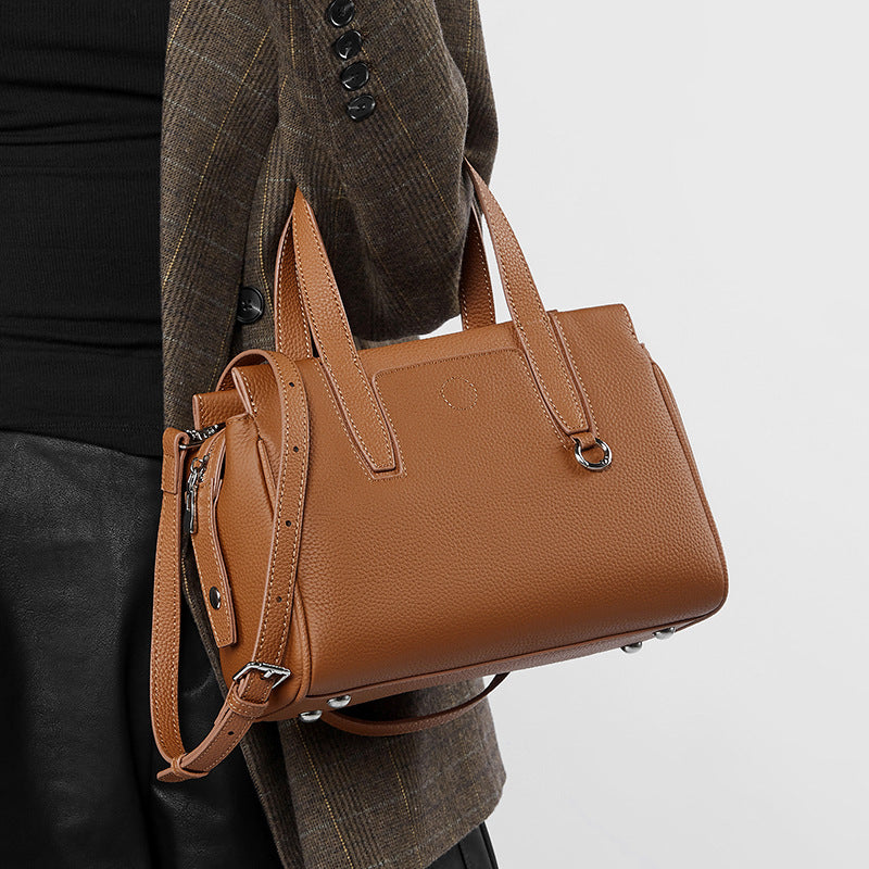 Sac à bandoulière portable en cuir de vachette