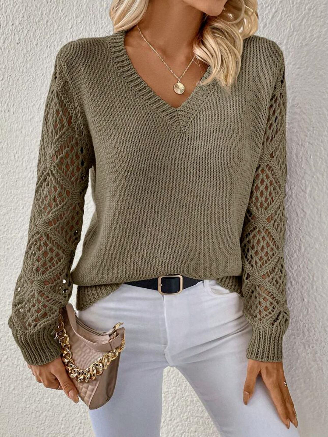 Pull-over à col en V