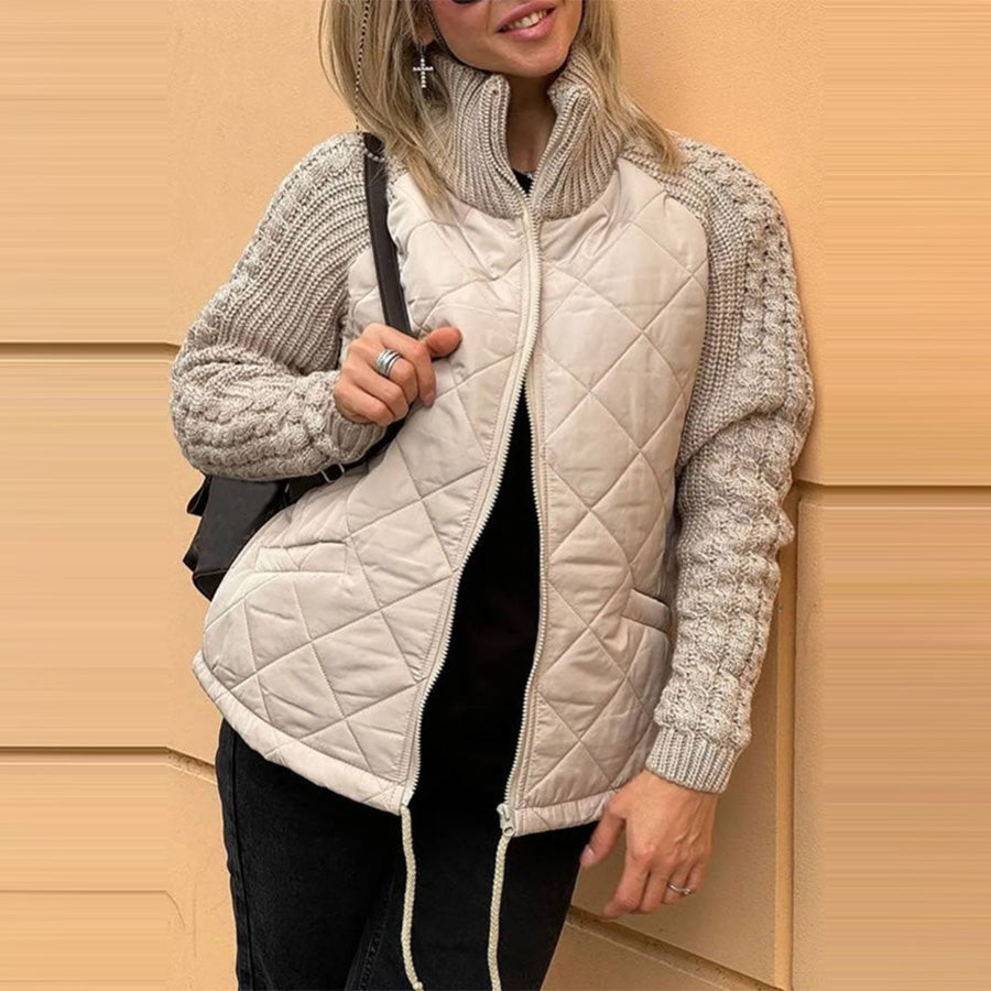 Veste d’Hiver Femme Matelassée à Col Montant – Élégante & Pratique