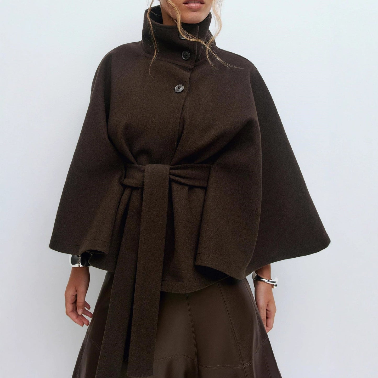 Veste Trench Femme – Col Montant & Coupe Élégante