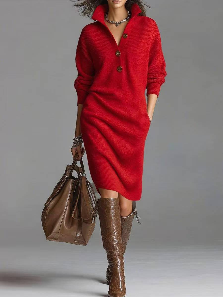 Robe-pull à manches longues