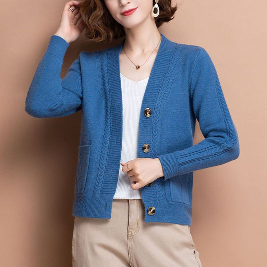 Cardigan court pour femme, style étranger