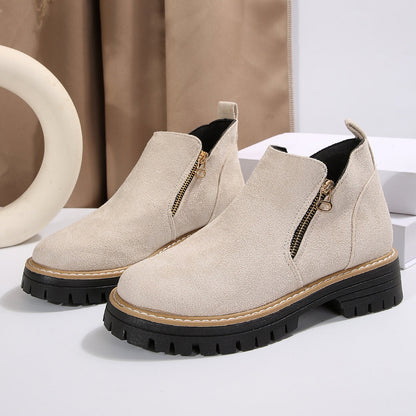 Bottines Plates Zippées