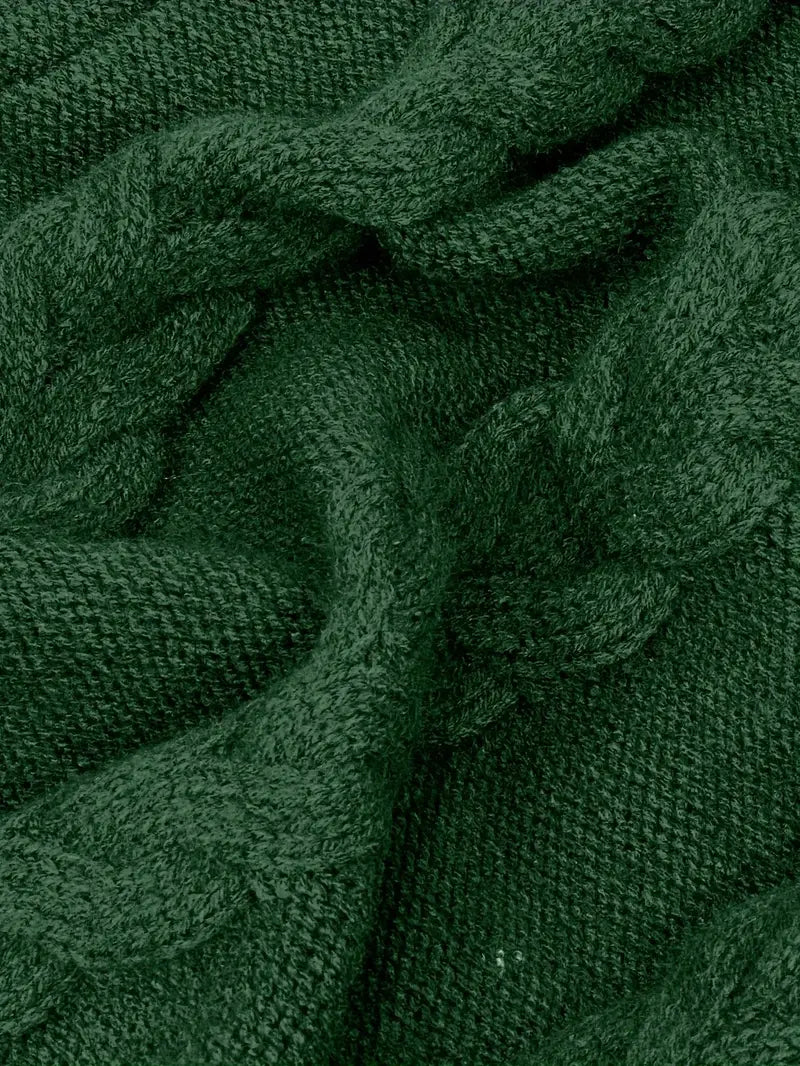 Pull-Robe À Col Roulé En Maille Torsadée Épaisse