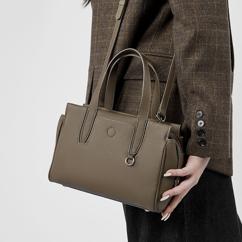 Sac à bandoulière portable en cuir de vachette