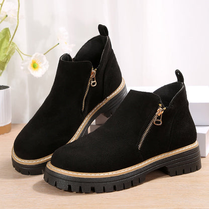 Bottines Plates Zippées