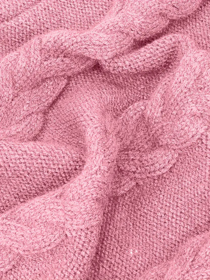 Pull-Robe À Col Roulé En Maille Torsadée Épaisse