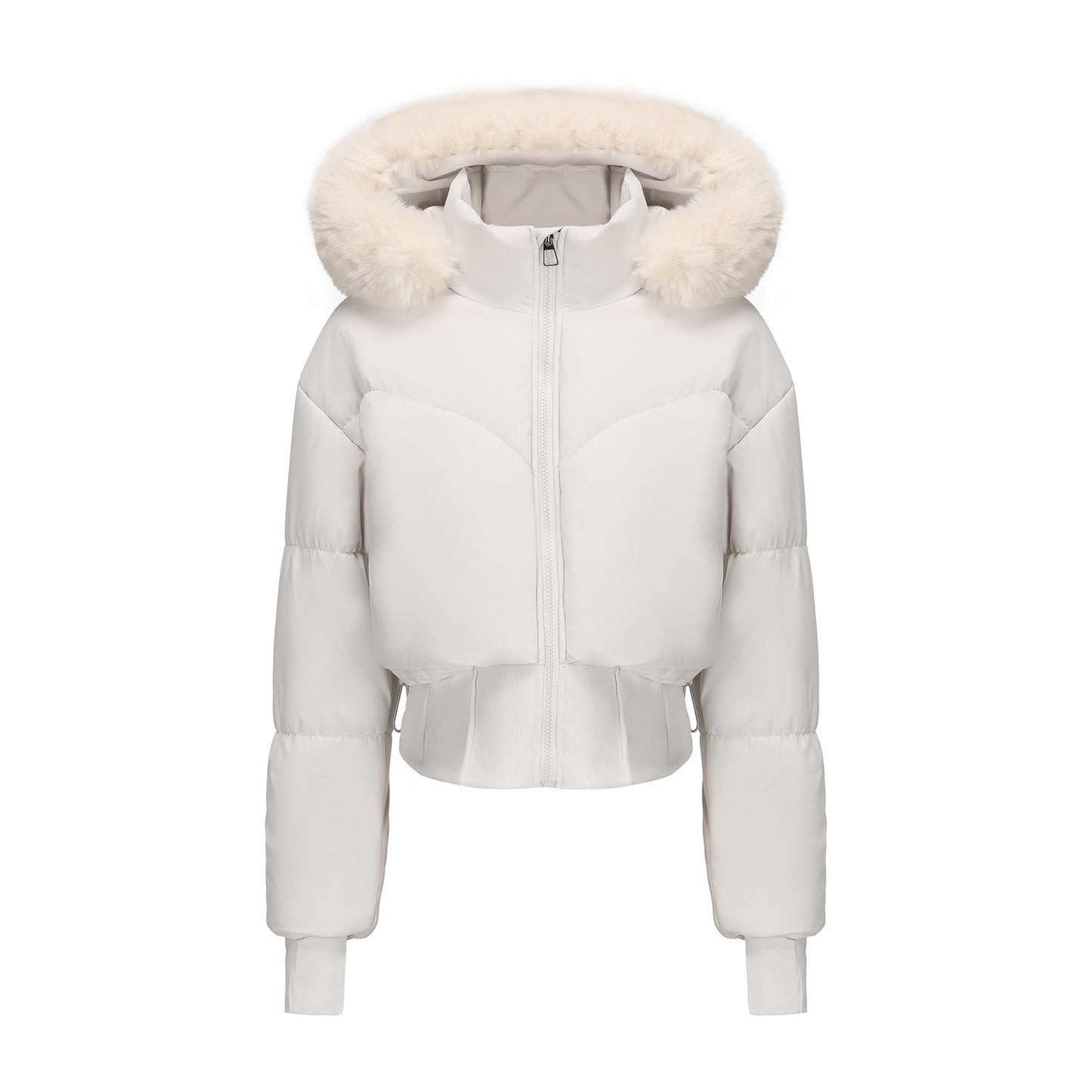 Veste Femme Courte Cintrée à la Taille avec Capuche