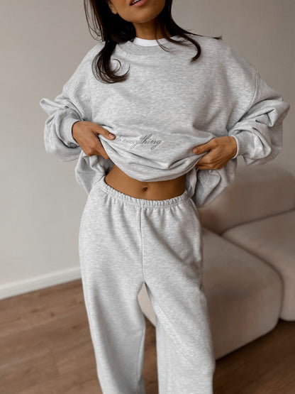 Ensemble deux pièces décontracté en tricot imprimé