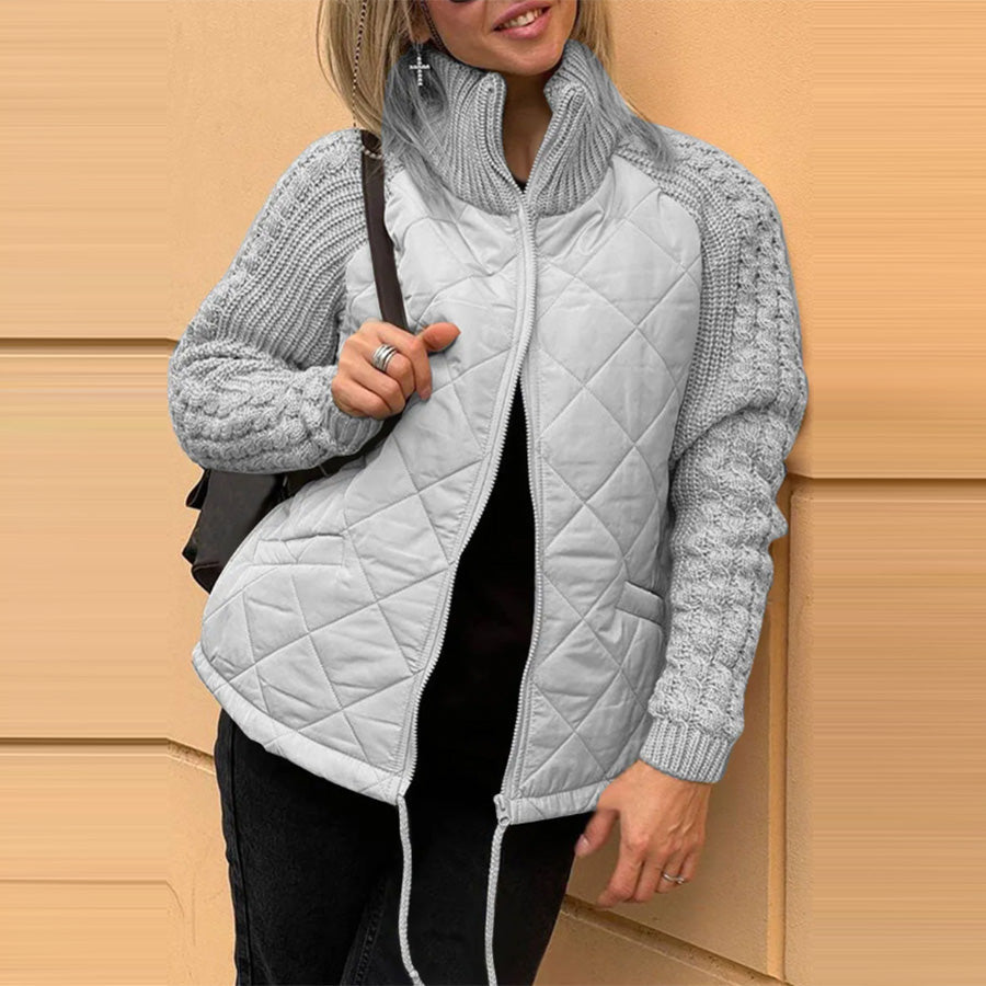 Veste d’Hiver Femme Matelassée à Col Montant – Élégante & Pratique