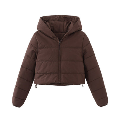 Veste Courte Femme à Capuche Zippée – Hiver Chaud
