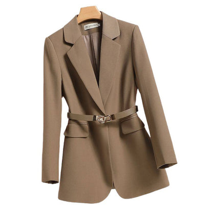 manteau mi-long pour femme, ajusté à la taille