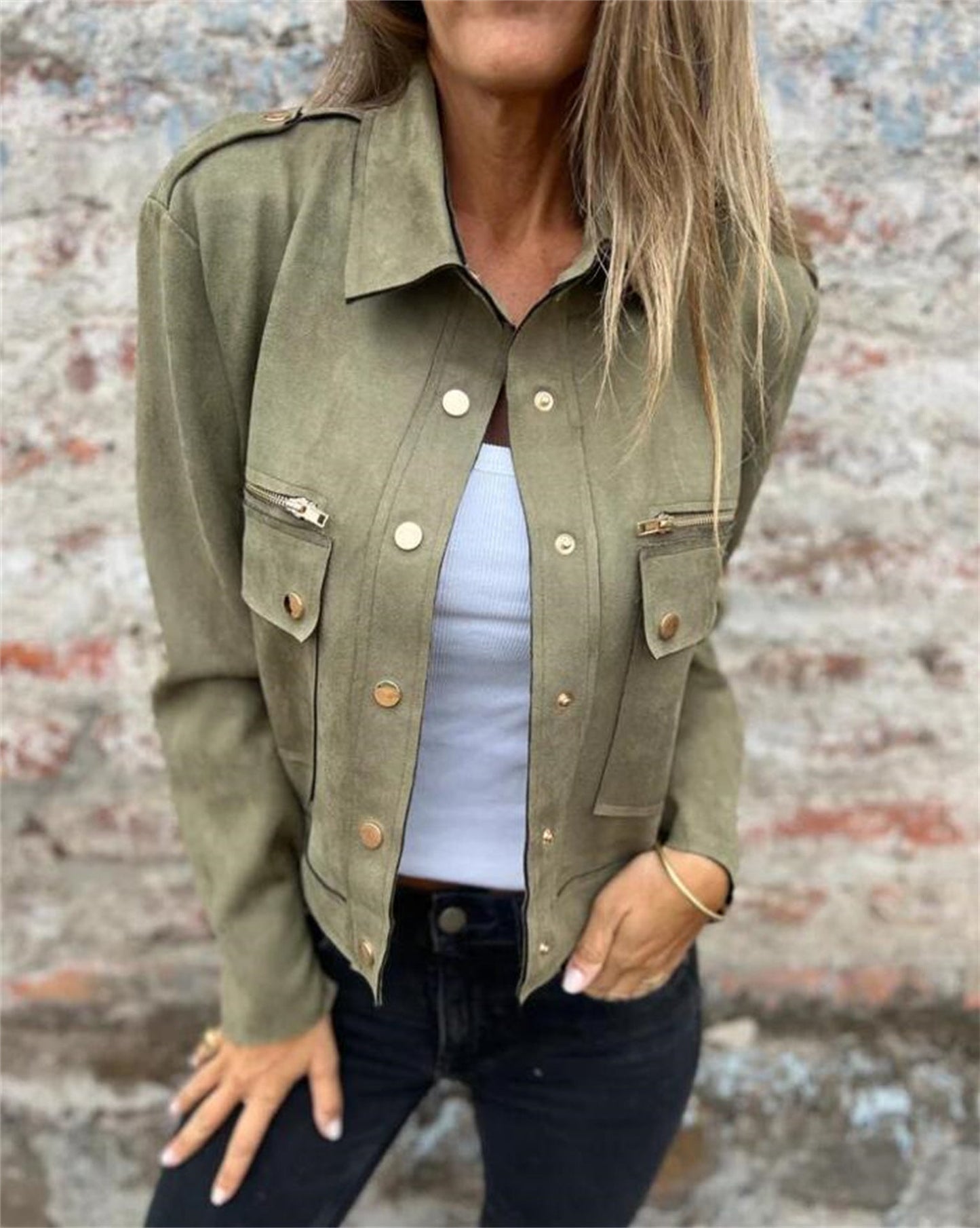 Vestes Revers avec  Manches Longues