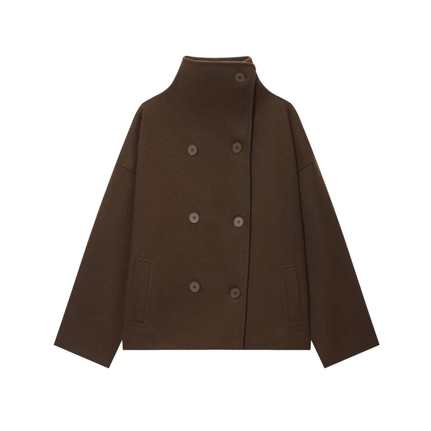 Veste Haut ample en maille à col montant et boutons