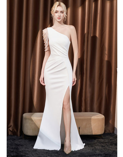 Women's Long Stylish Casual One-Shoulder Dress