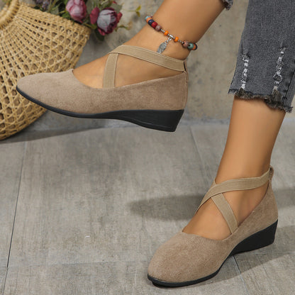 Ballerines À Talons Compensés Fermées