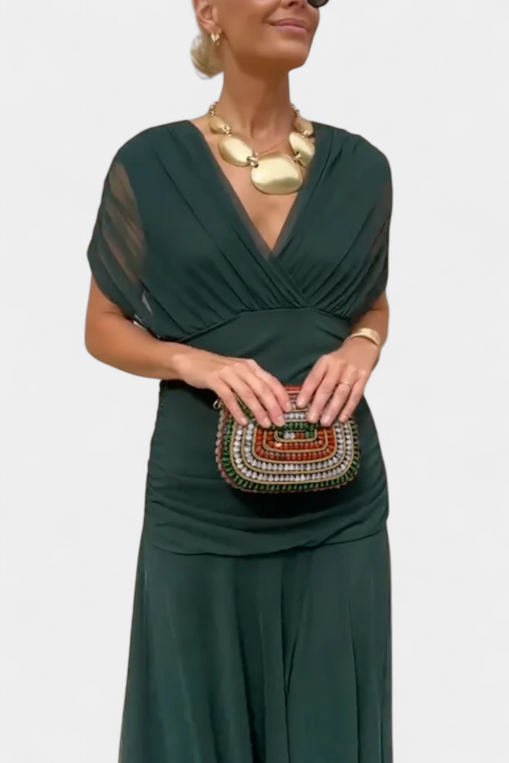 Robe Marissa Longue À Fleurs & Col En V