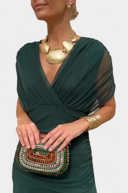 Robe Marissa Longue À Fleurs & Col En V