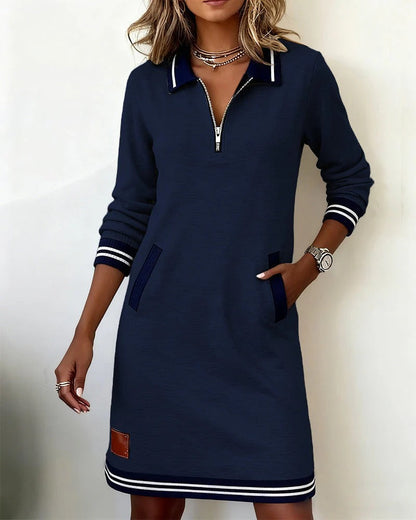 Robe Chic À Manches Longues En Coton