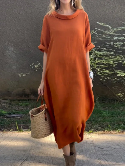 Robe Bohémienne En Coton Et En Lin