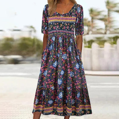 Robe Bohème Élégante En Coton Doux